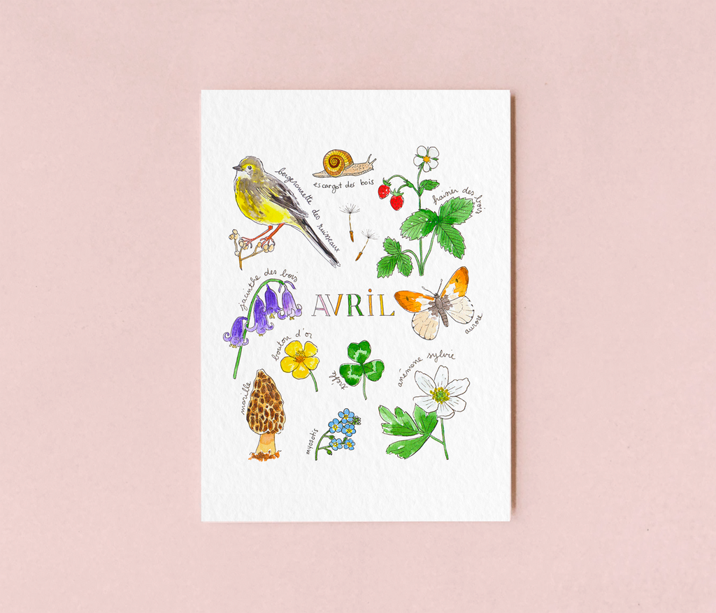 Avril dans la nature - carte A6