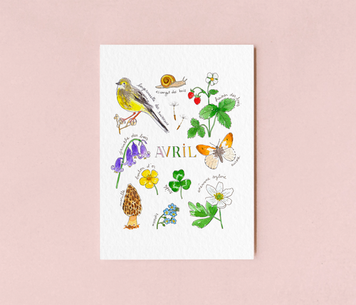 Avril dans la nature - carte A6