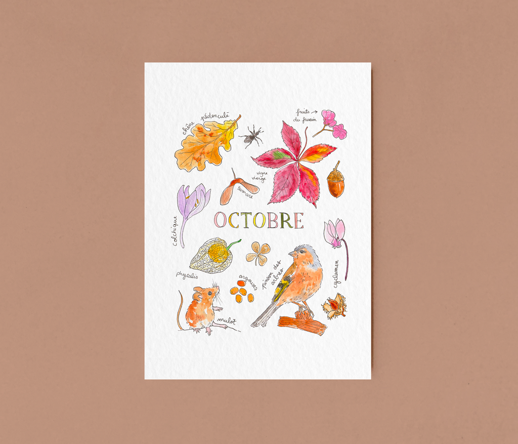Octobre dans la nature - carte A6
